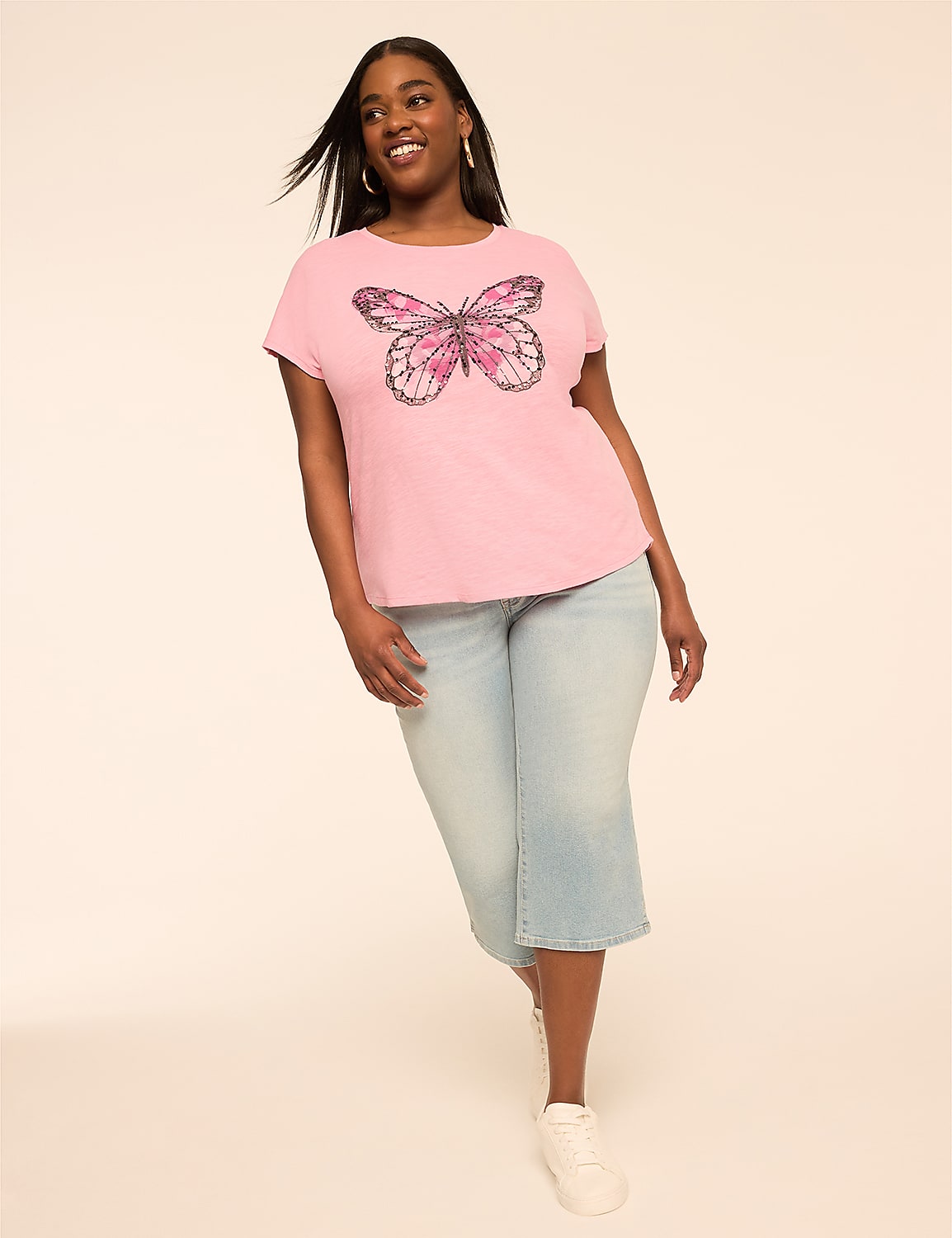 Sequin Butterfly Graphic Tee Product Image 3