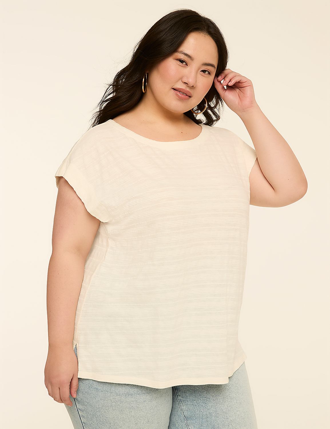 Textured Boatneck Tee Product Image 1