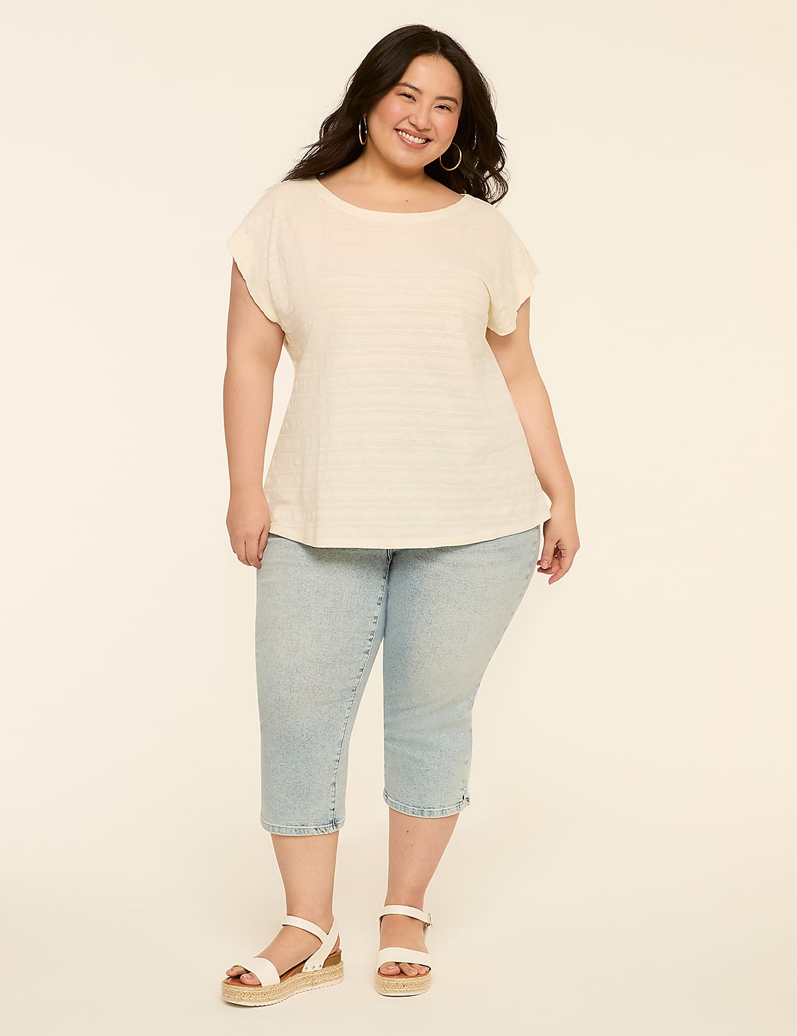 Textured Boatneck Tee Product Image 5