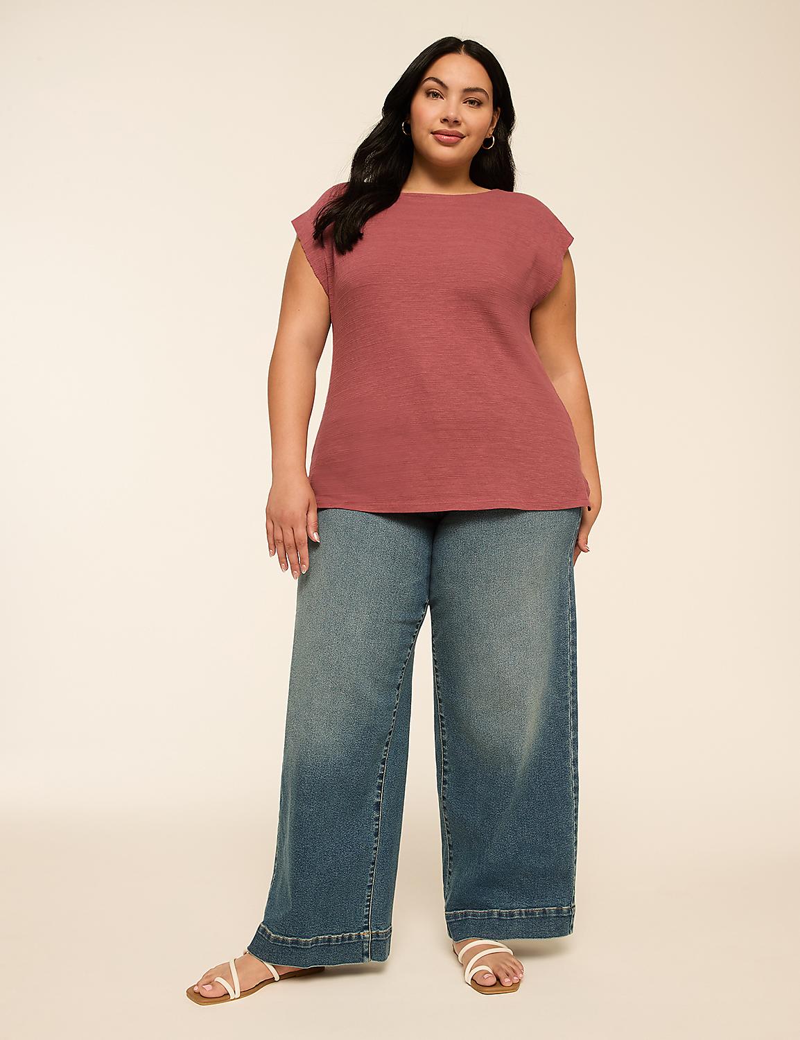 Textured Boatneck Tee Product Image 3