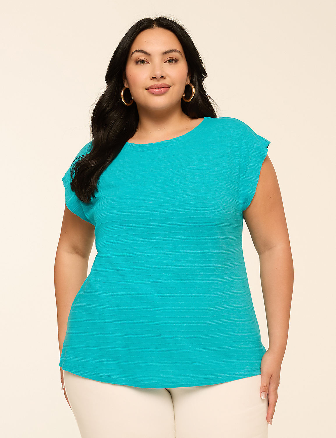 Textured Boatneck Tee Product Image 1