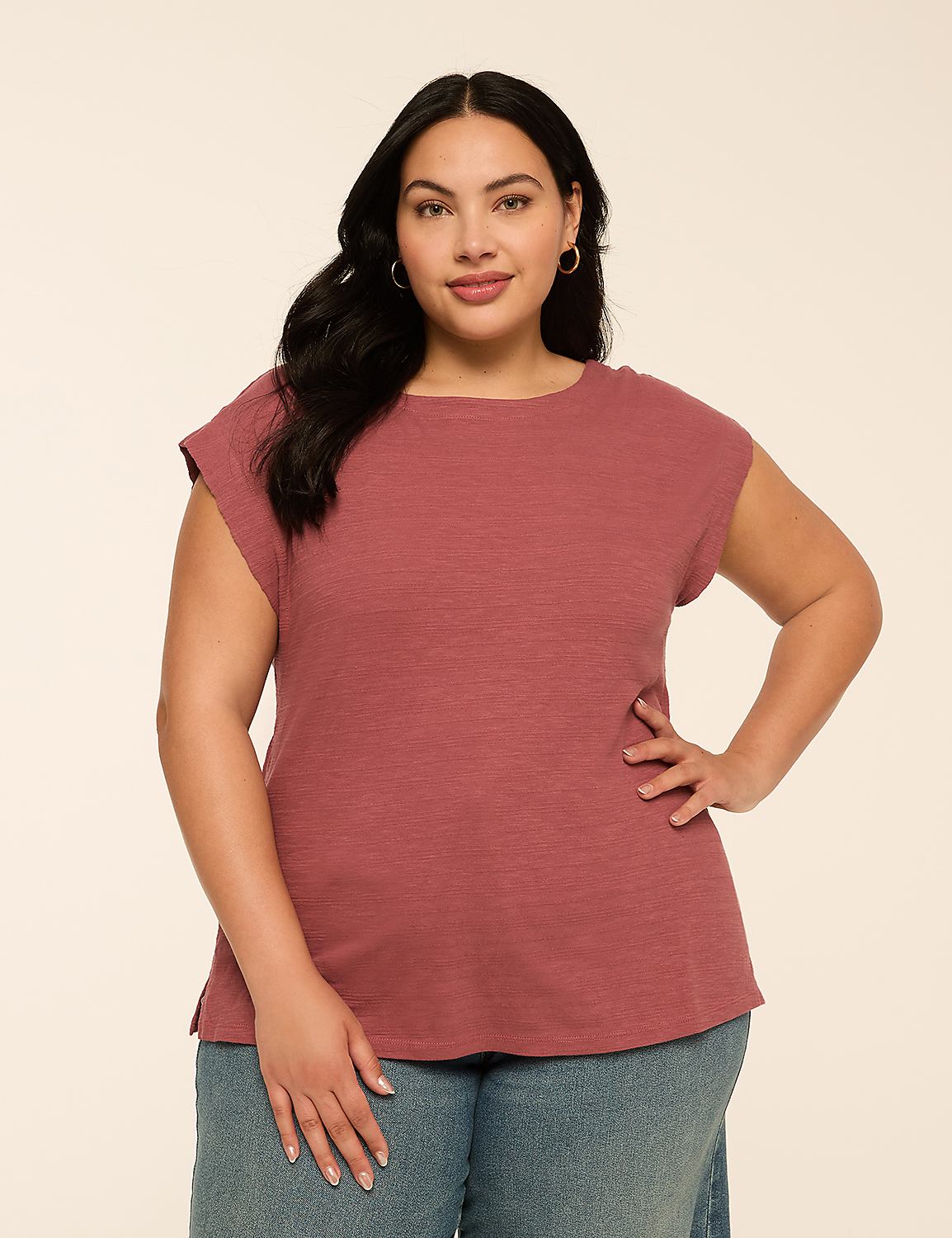 Textured Boatneck Tee Product Image 1