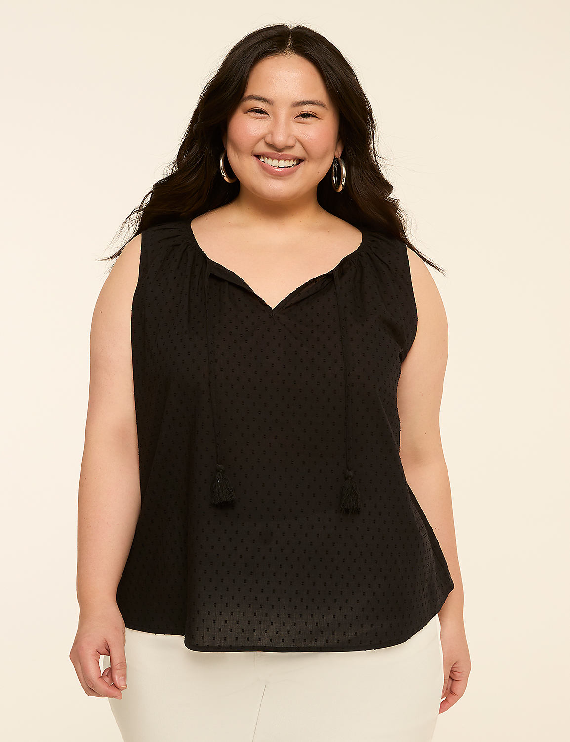 Sleeveless Tie-Neck Blouse Product Image 1