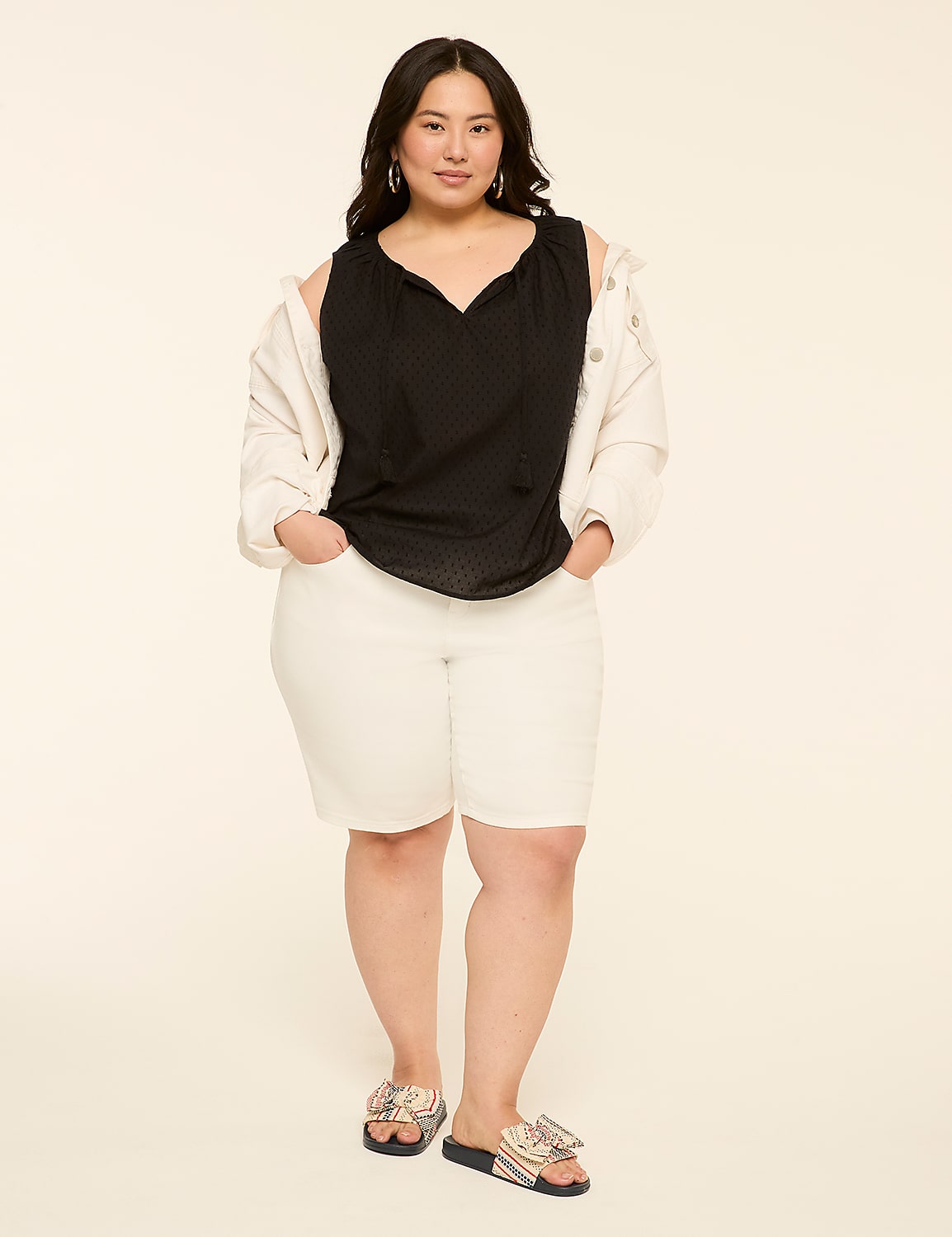 Sleeveless Tie-Neck Blouse Product Image 5