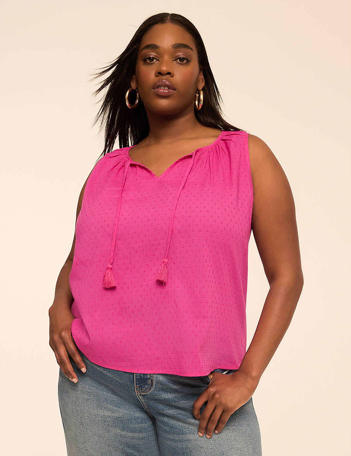 Sleeveless Tie-Neck Blouse Product Image 1