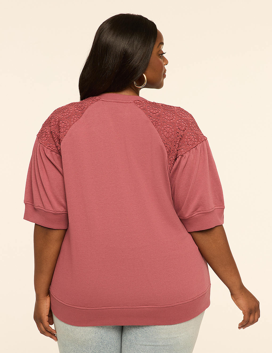French Terry Crochet-Detail Sweatshirt - thumbnail 6