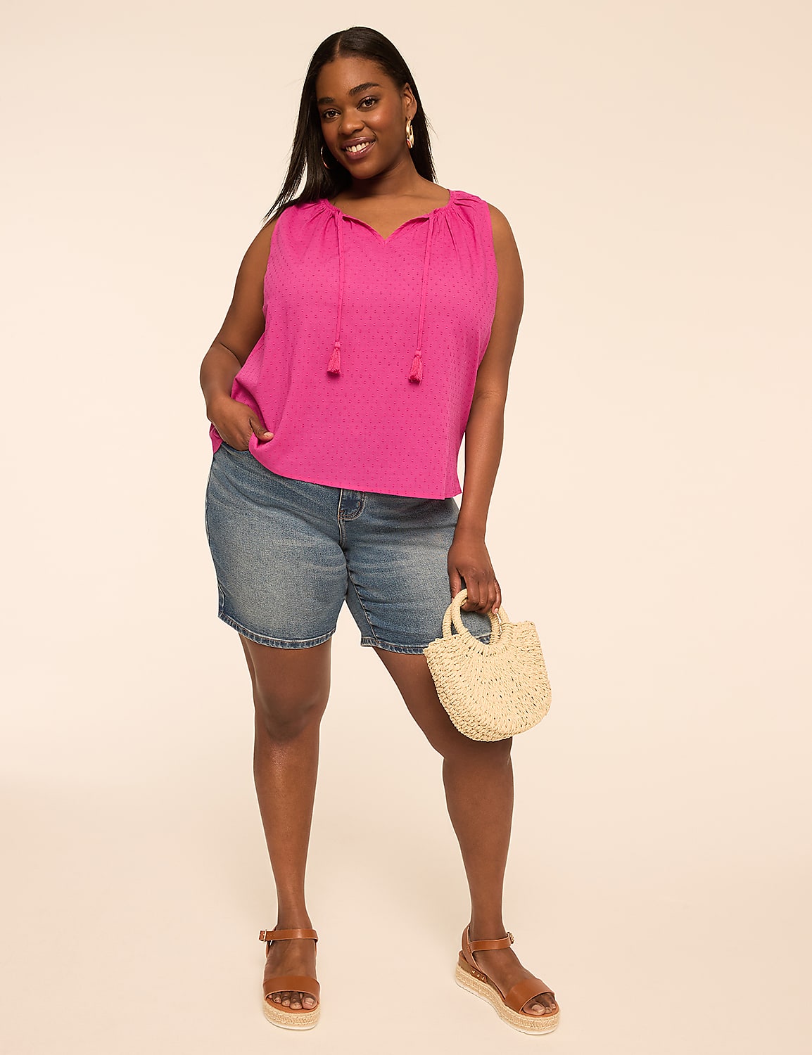 Sleeveless Tie-Neck Blouse Product Image 5
