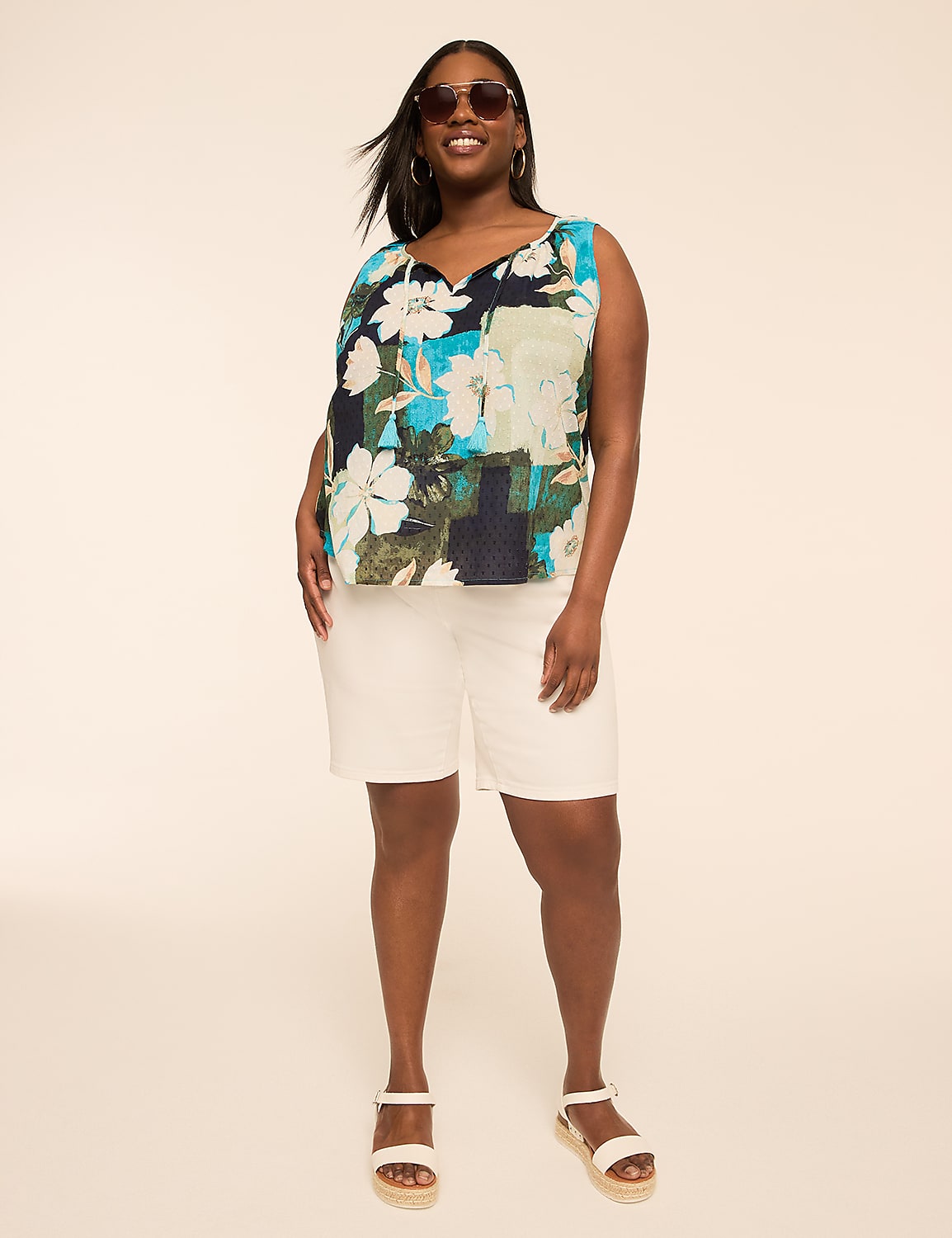 Sleeveless Tie-Neck Blouse Product Image 5