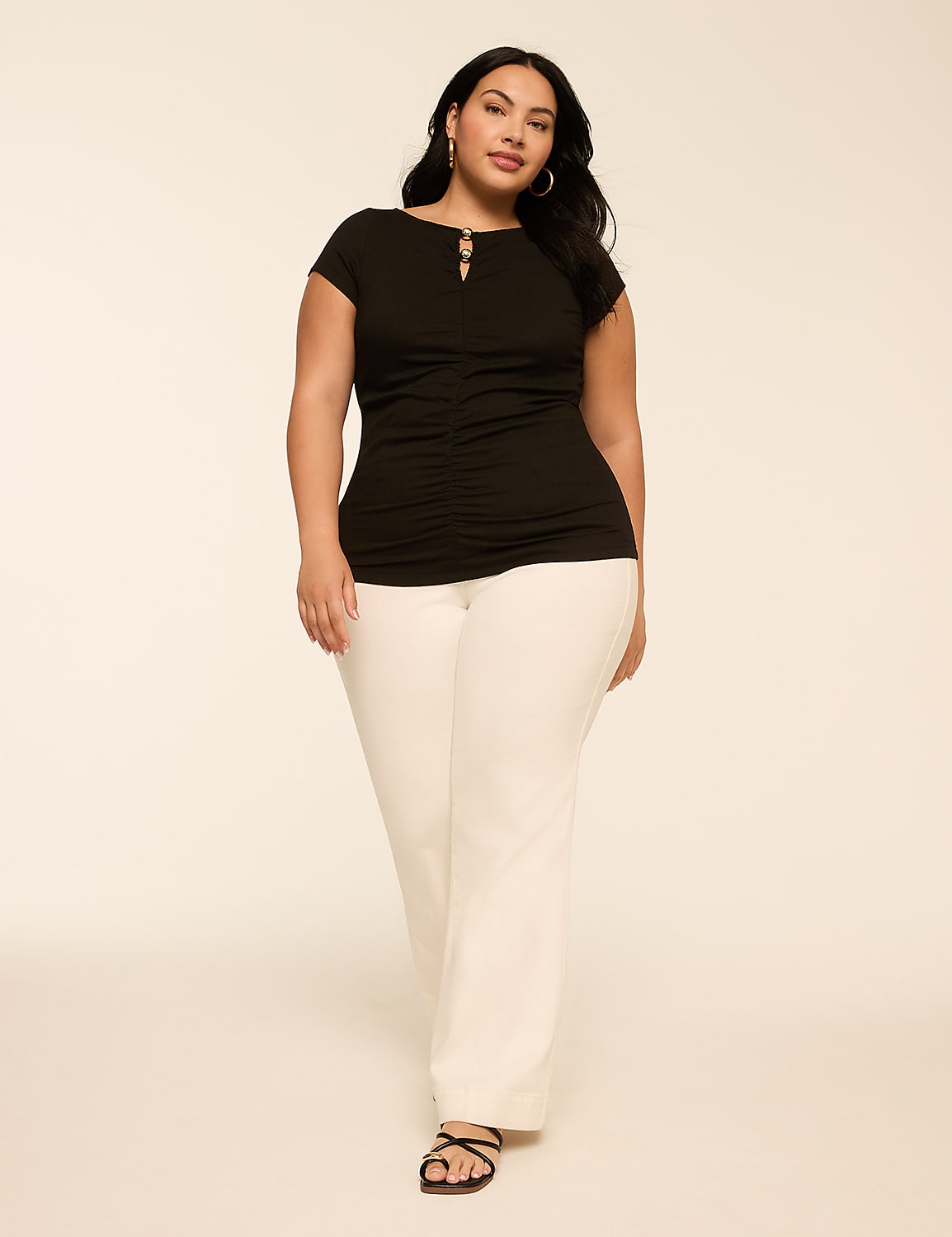 Beaded Keyhole Boatneck Top Product Image 3