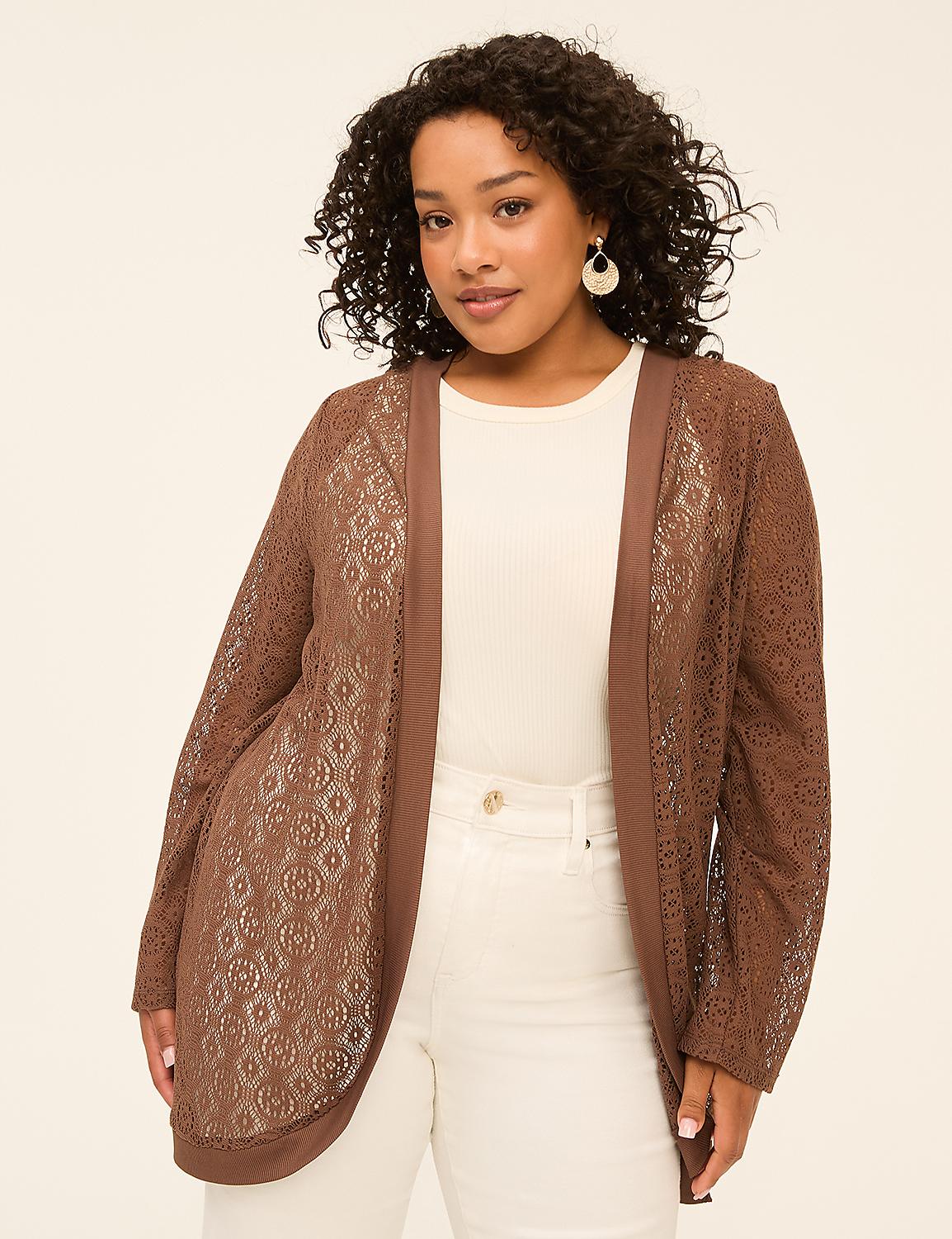 Crochet Knit Cardigan Product Image 1