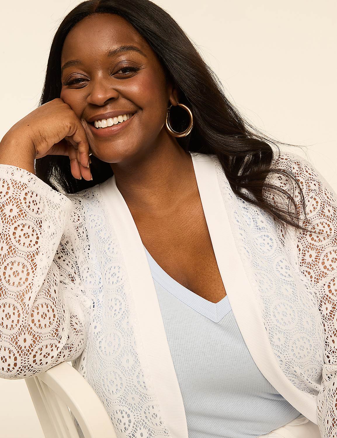 Crochet Knit Cardigan Product Image 4