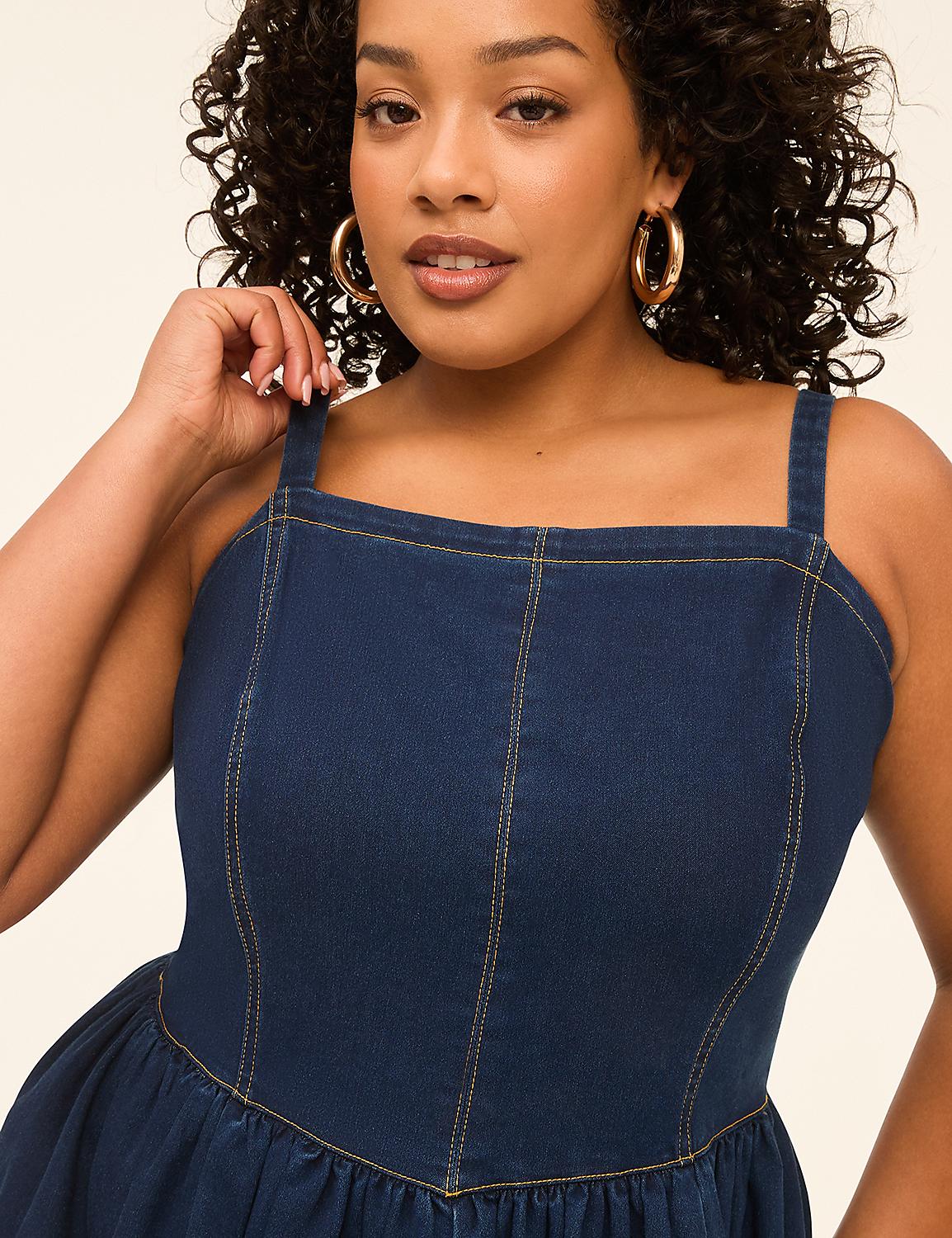 Knit Denim Midi Dress Product Image 3