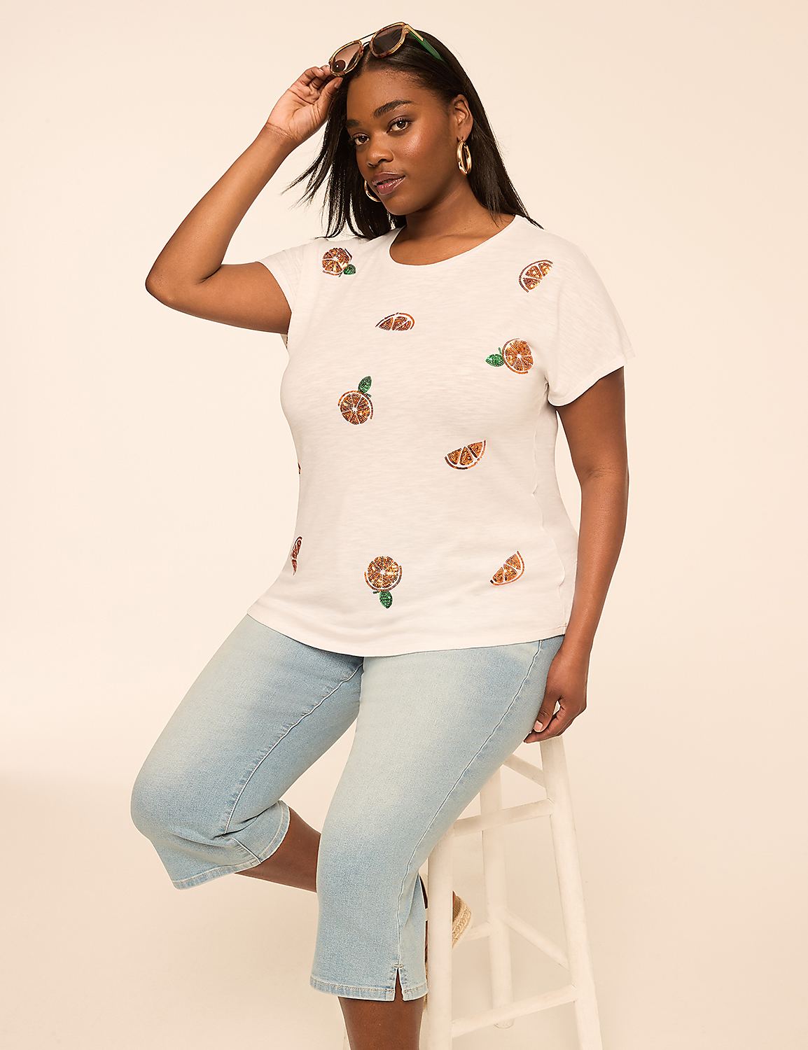 Sequin Oranges Graphic Tee Product Image 5