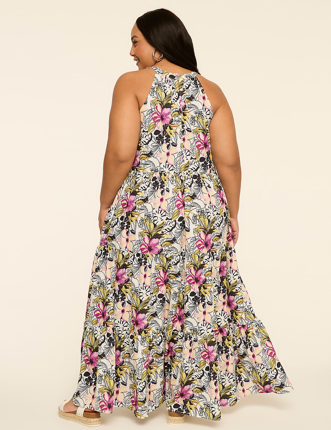 Tiered Halter-Neck Maxi Dress Product Image 6