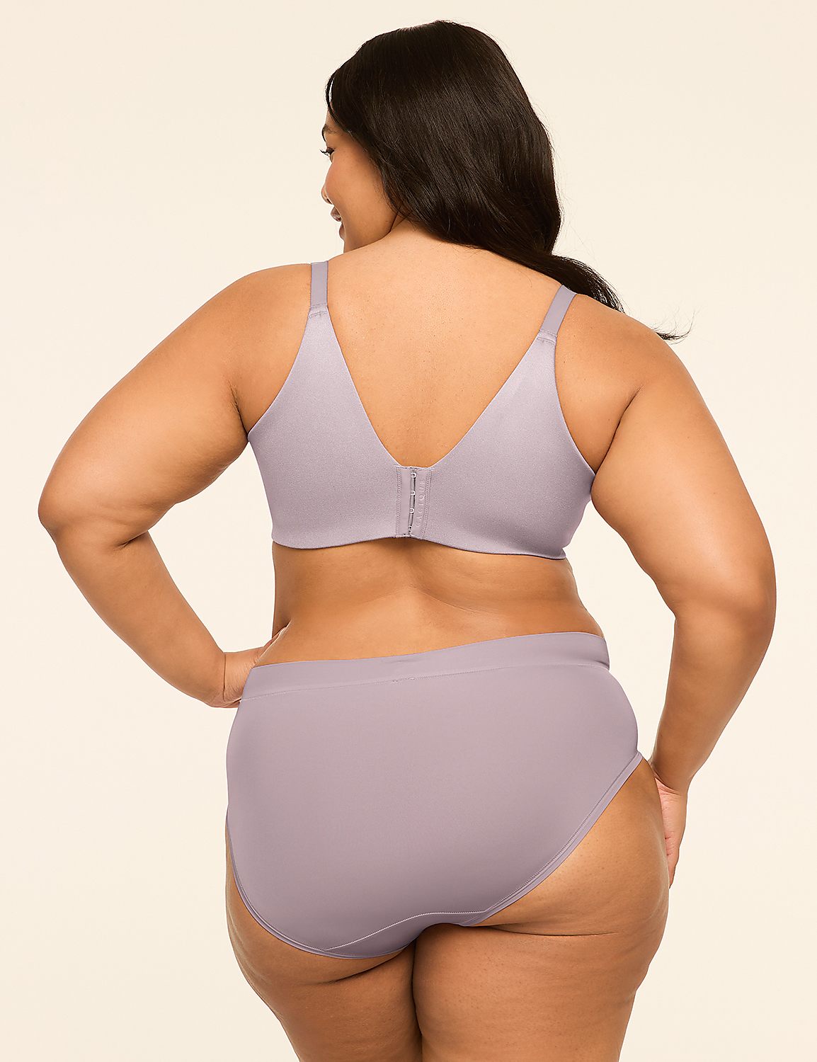 A woman in a lavender bra and panties stands with her back to the viewer against a plain, light-colored background. Product Image 2