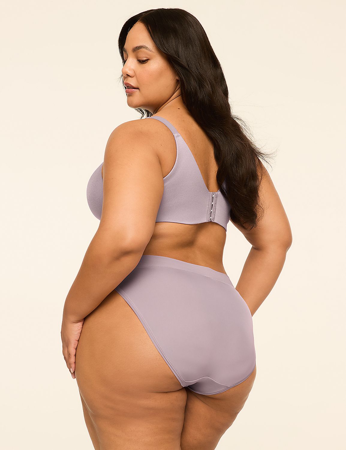 A woman in a lavender bra and underwear stands against a plain, light-colored background. Product Image 2