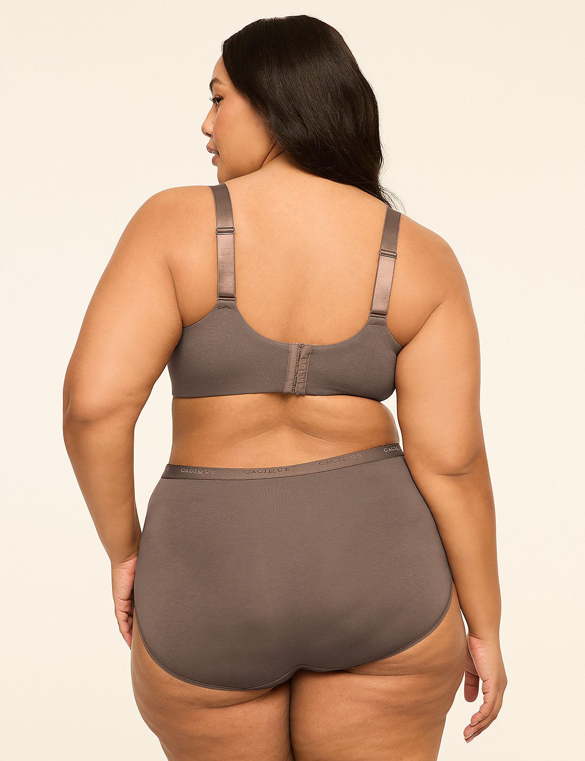 A woman in a grey bra and underwear stands against a plain, light-colored background. Product Image 2