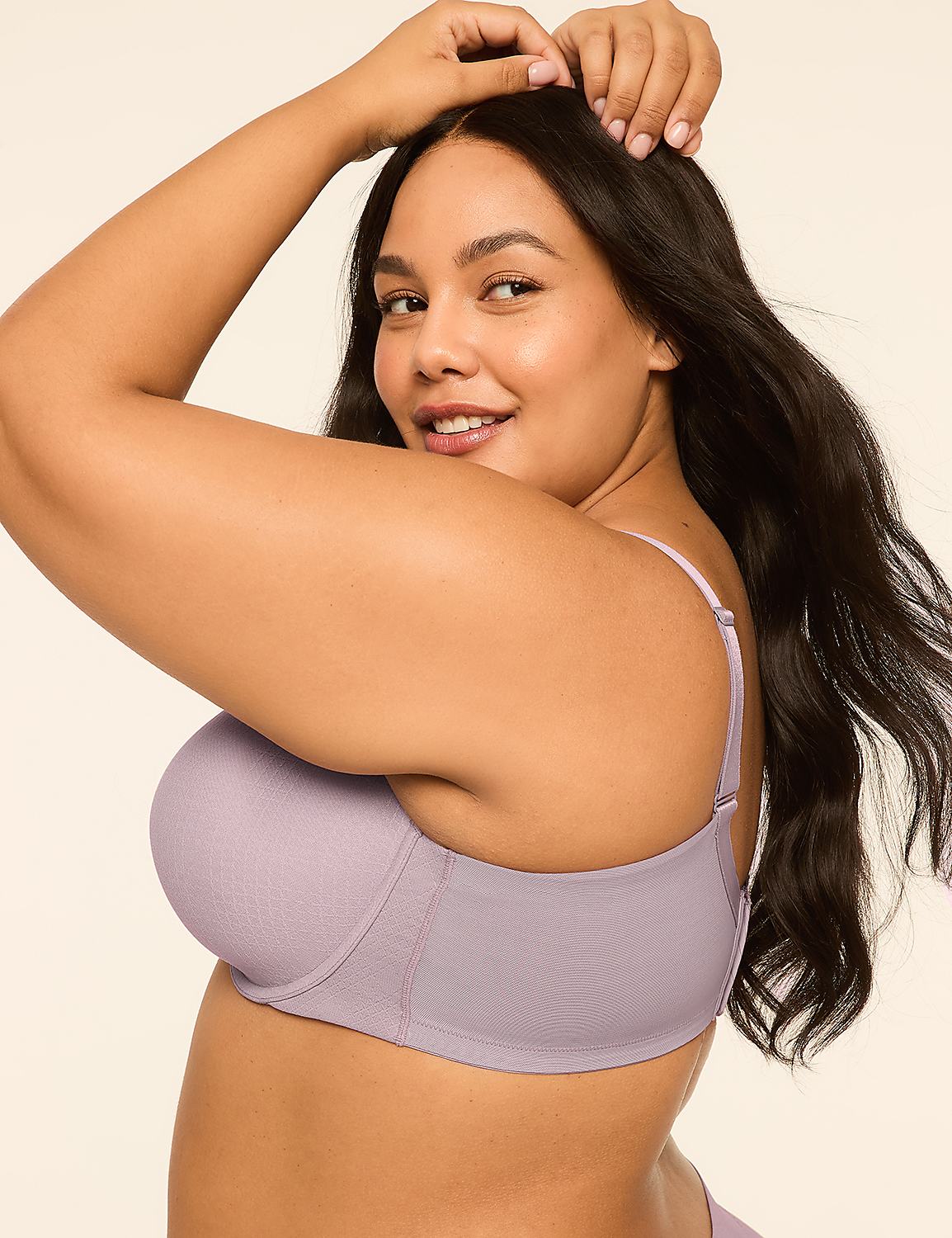 A woman with dark hair and a light purple bra is posed against a plain, light-colored background. Product Image 3