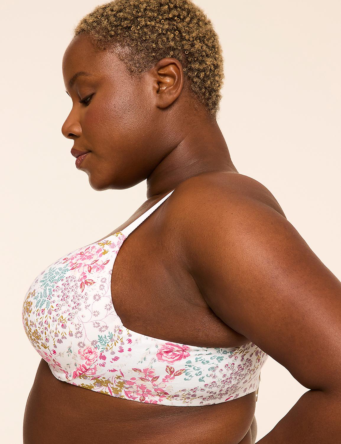 A woman with short, blonde hair is shown in profile, wearing a floral-patterned bra against a plain, light-colored background. Product Image 3