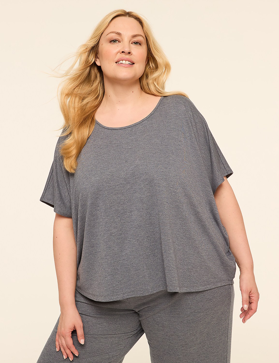French Terry Dolman-Sleeve Sleep Top Product Image 1