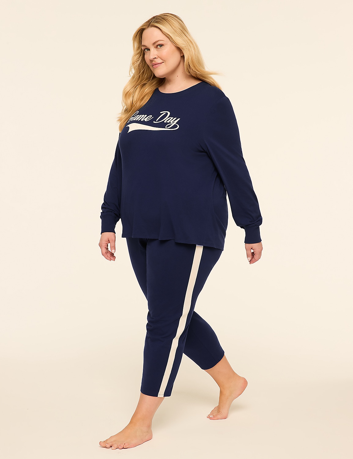 Comfy Cotton Long-Sleeve Tee & Pant PJ Set Product Image 1