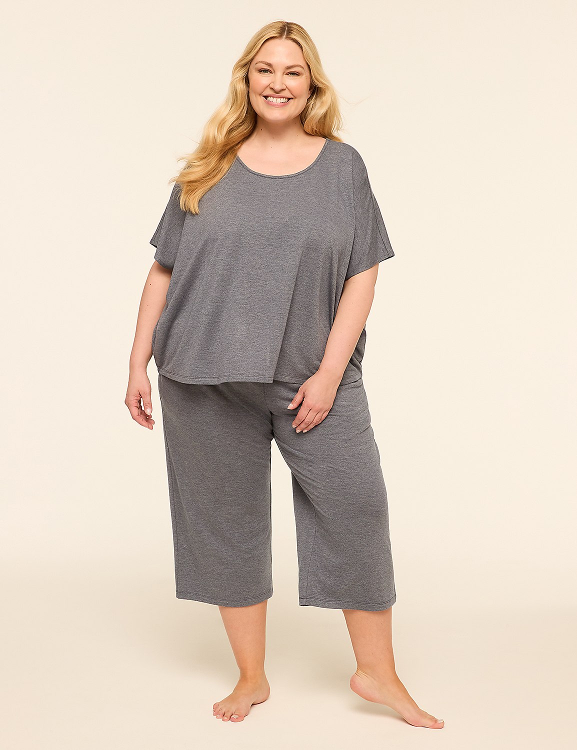 French Terry Dolman-Sleeve Sleep Top Product Image 3