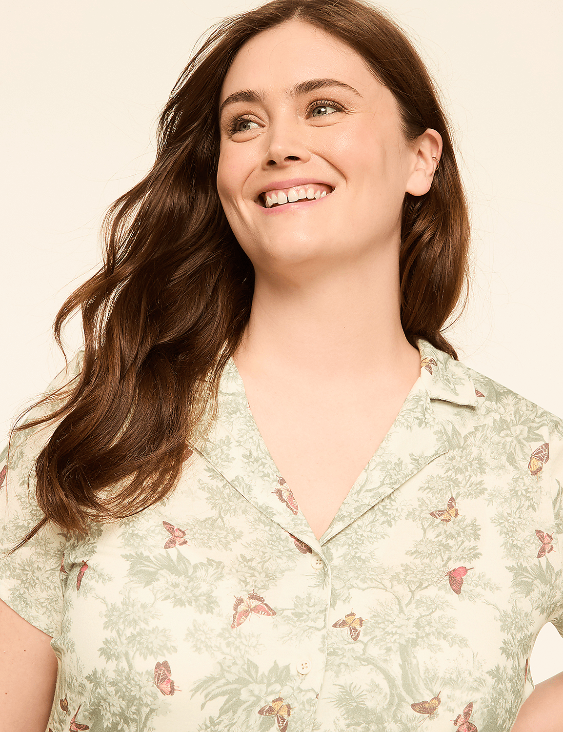 100% Cotton Notch-Neck Top & Short PJ Set Product Image 4