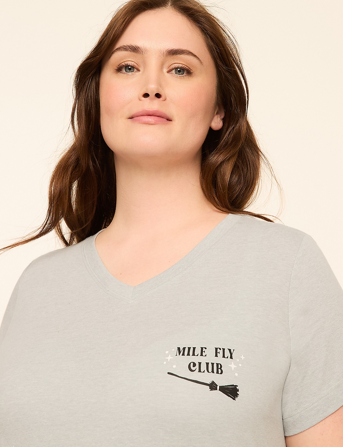 Comfy Cotton V-Neck Tunic Tee & Bike Short PJ Set Product Image 4