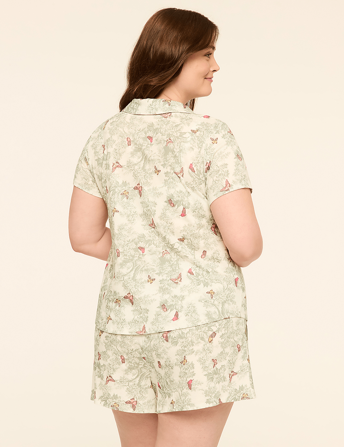 100% Cotton Notch-Neck Top & Short PJ Set Product Image 2