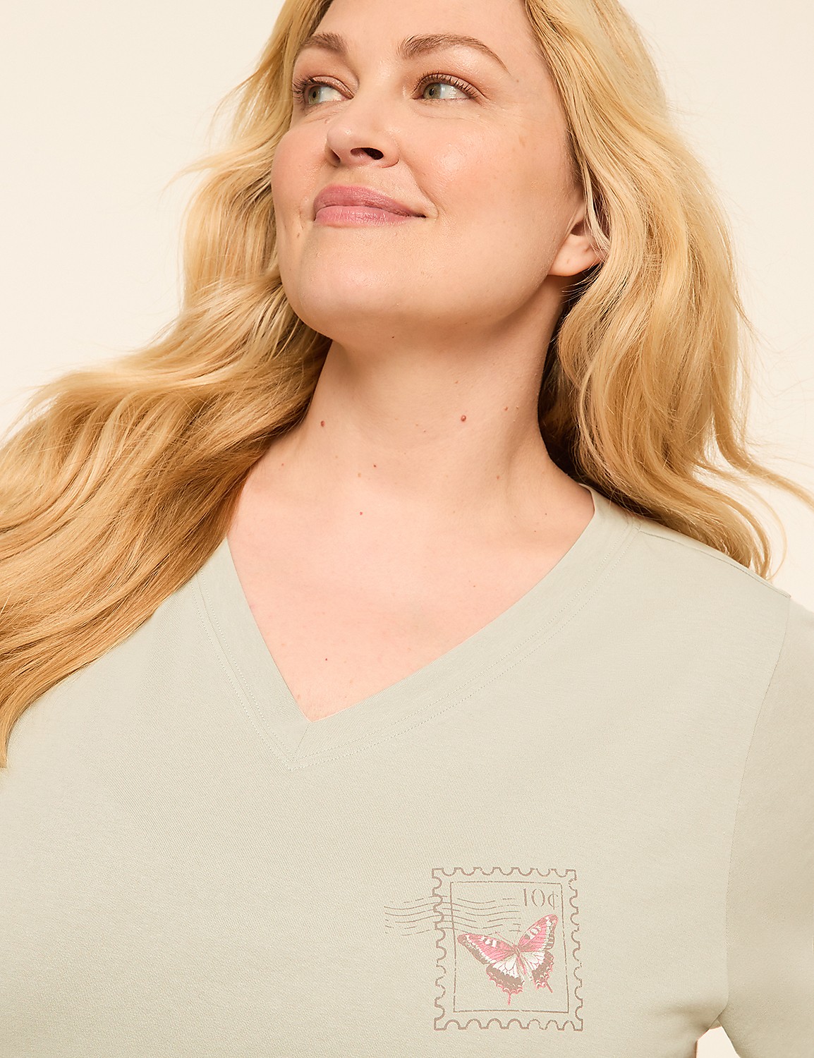Comfy Cotton V-Neck Tunic Tee & Legging PJ Set Product Image 4