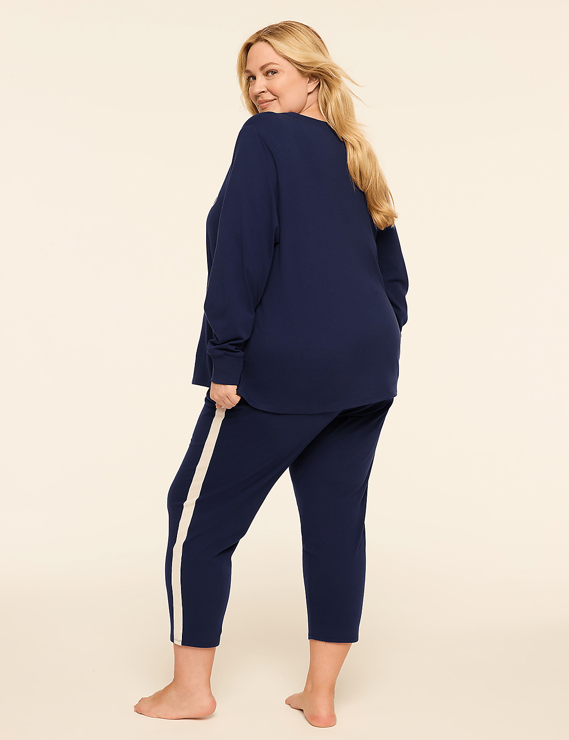 Comfy Cotton Long-Sleeve Tee & Pant PJ Set Product Image 2