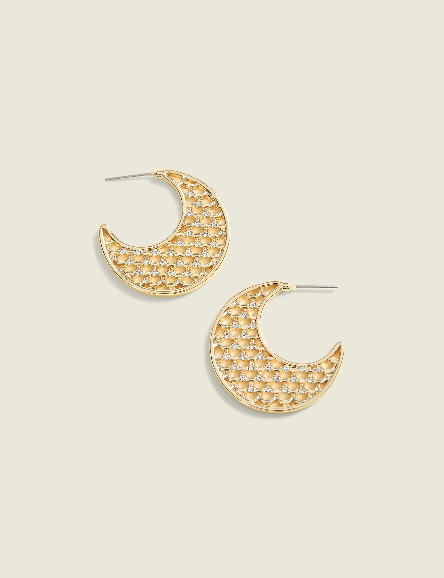 Crescent Filigree Hoop Earrings Product Image 1