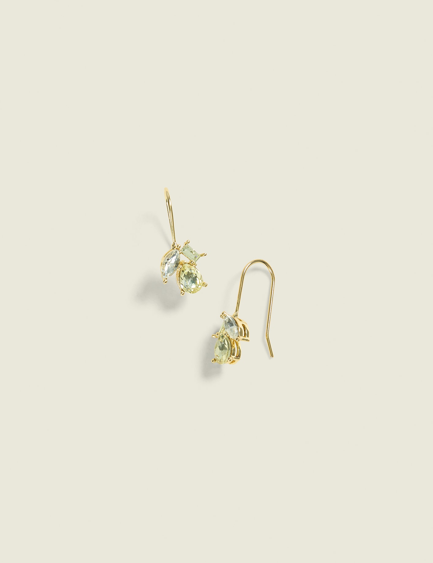 Green Imitation Stone Cluster Drop Earrings Product Image 1
