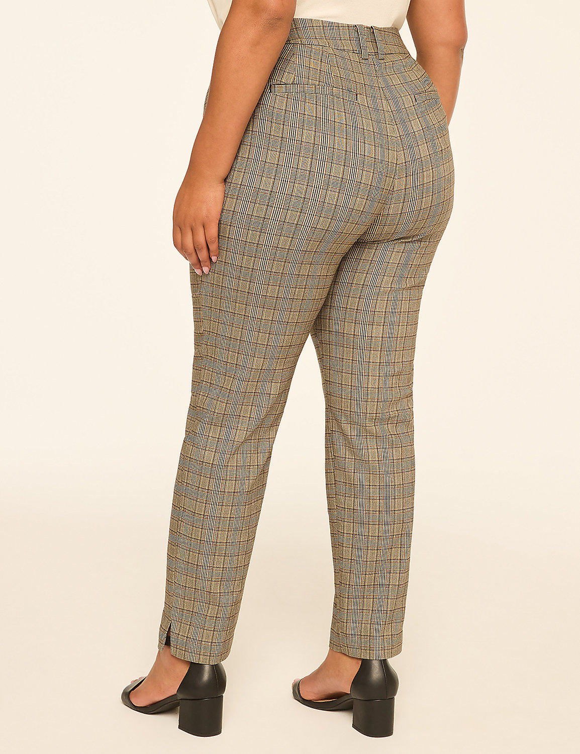 A person wearing plaid pants with a slit at the ankle stands against a plain, light-colored background. Product Image 2