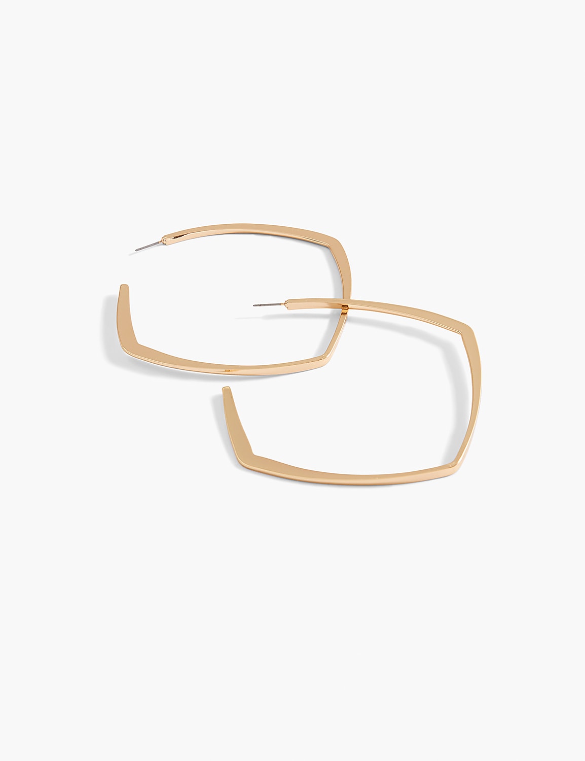Flat Square Hoop Earrings Product Image 1