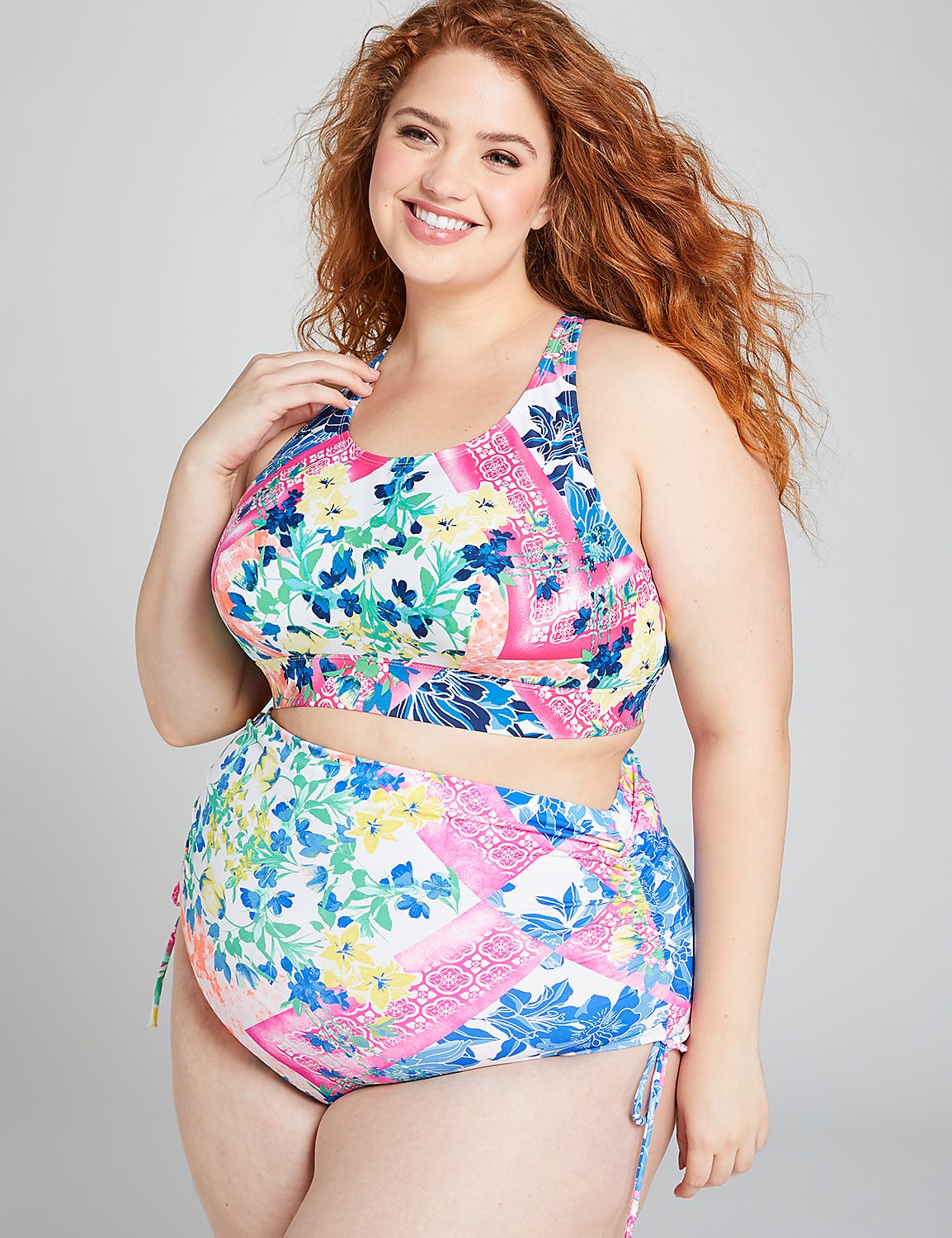 High-Waist Drawstring Swim Brief Product Image 1