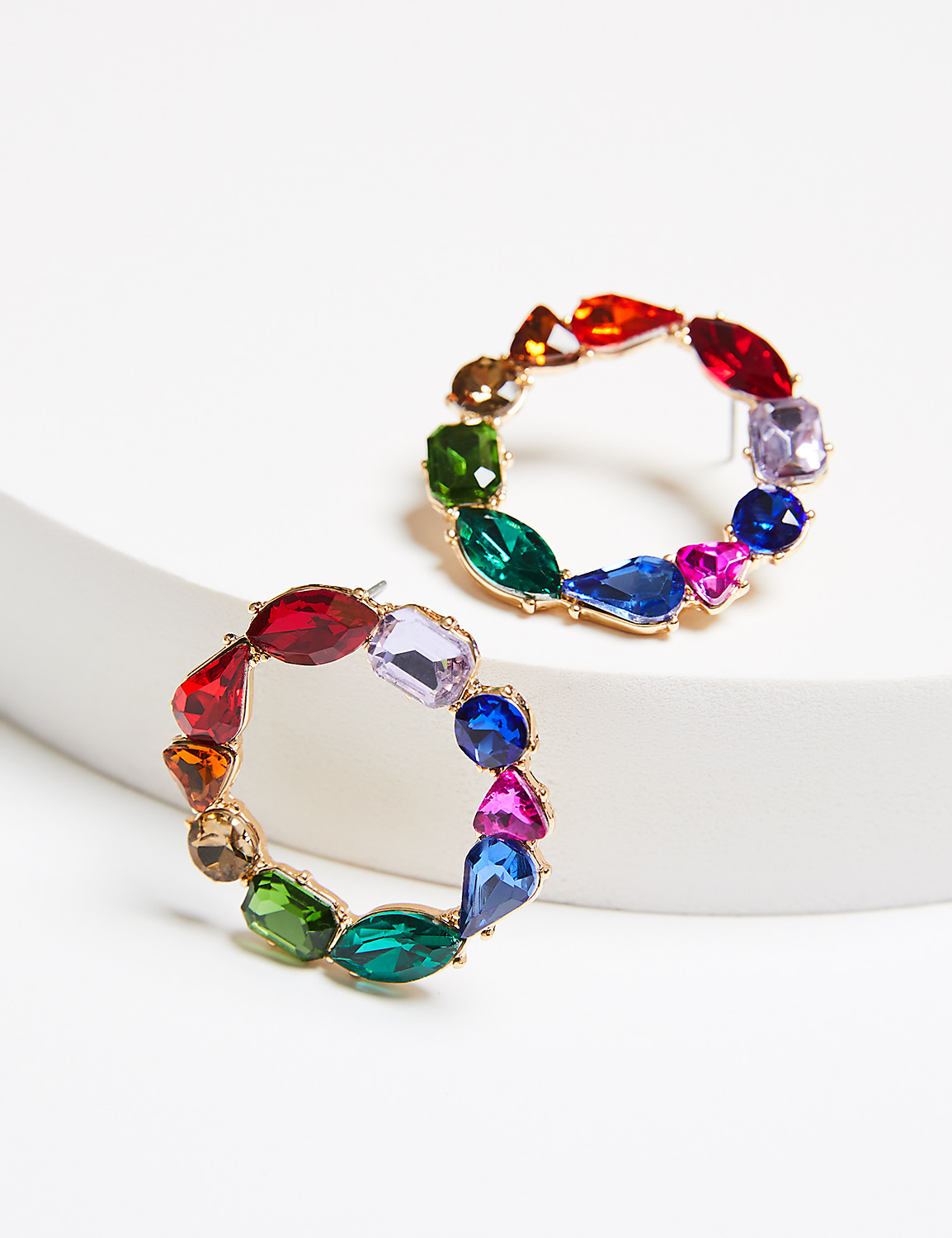 Rainbow Circle Stud Earrings Product Image 1