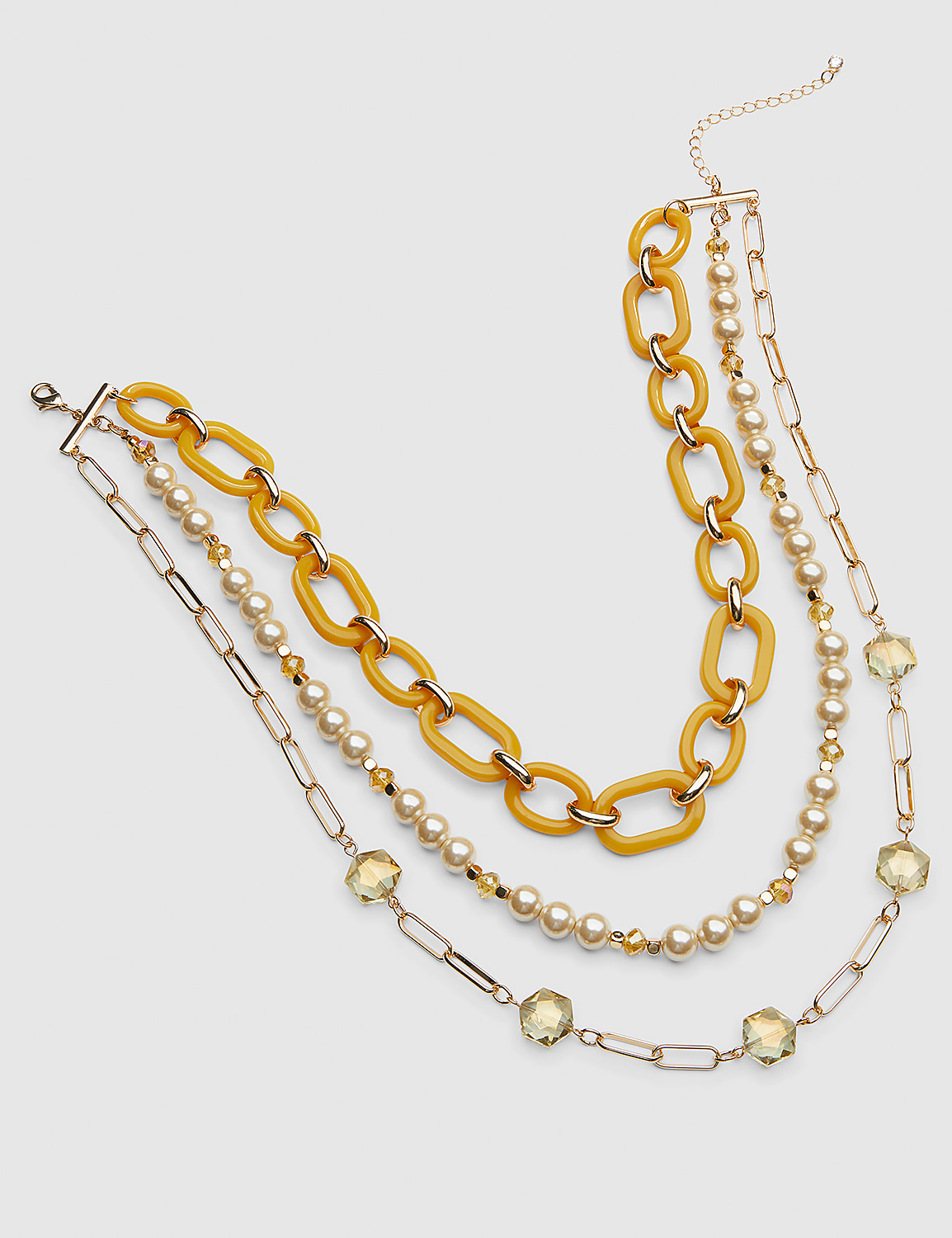 Resin & Pearlescent Multi-Layered Necklace Product Image 1