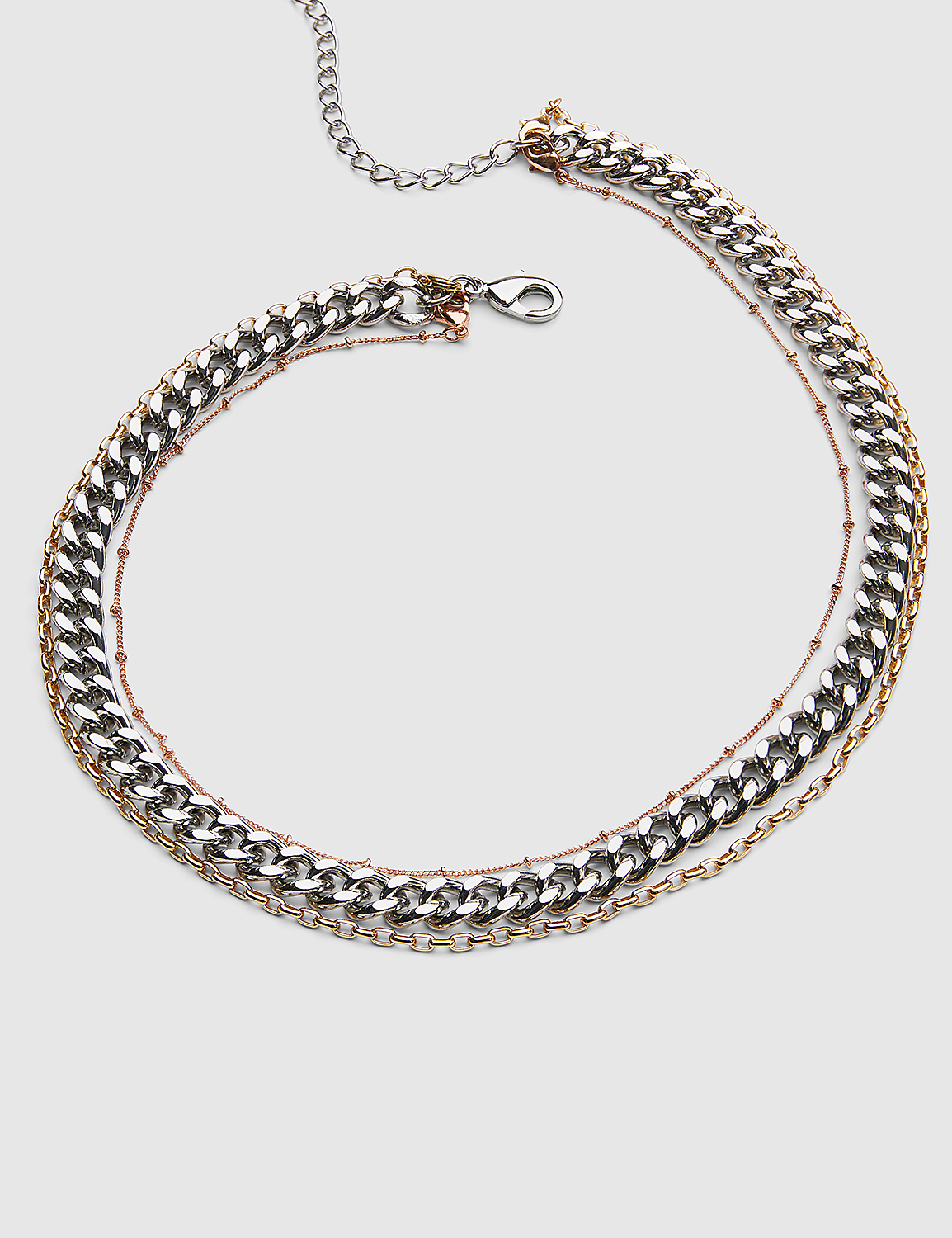 3-in-1 Multi-Layered Chain Necklace - Tri-Tone Product Image 1
