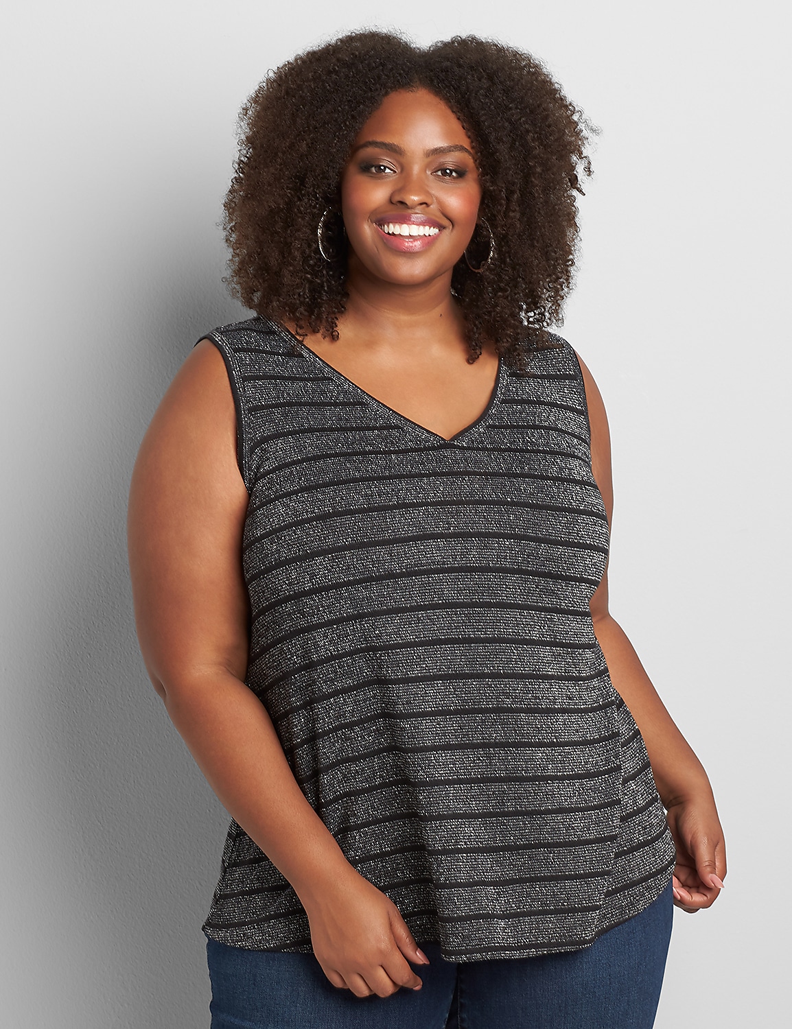 Metallic Striped Swing Tank Product Image 1
