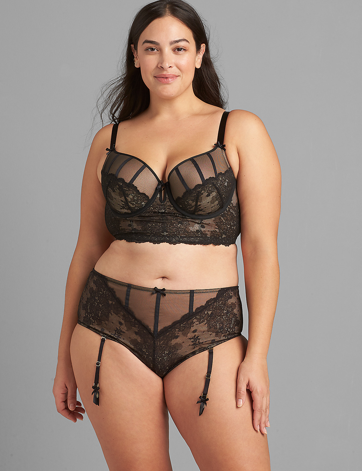 Lace Lightly-Lined Longline Balconette Bra Product Image 1