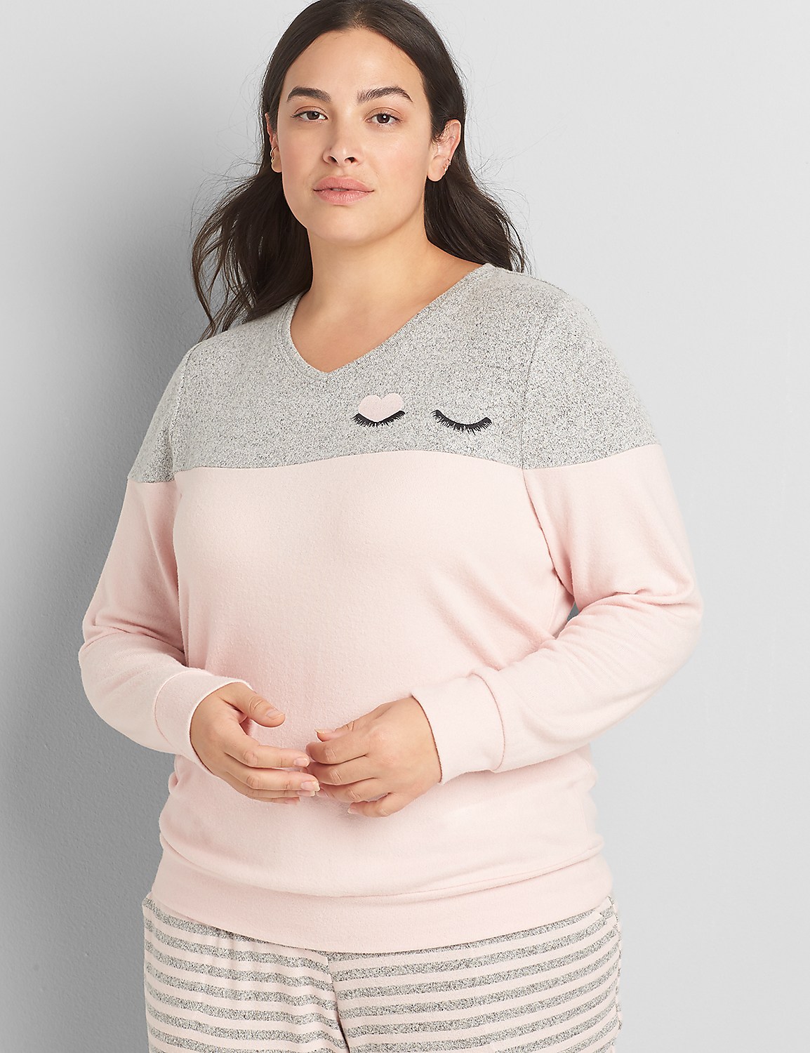 Brushed Jersey Colorblock Sleep Top Product Image 1