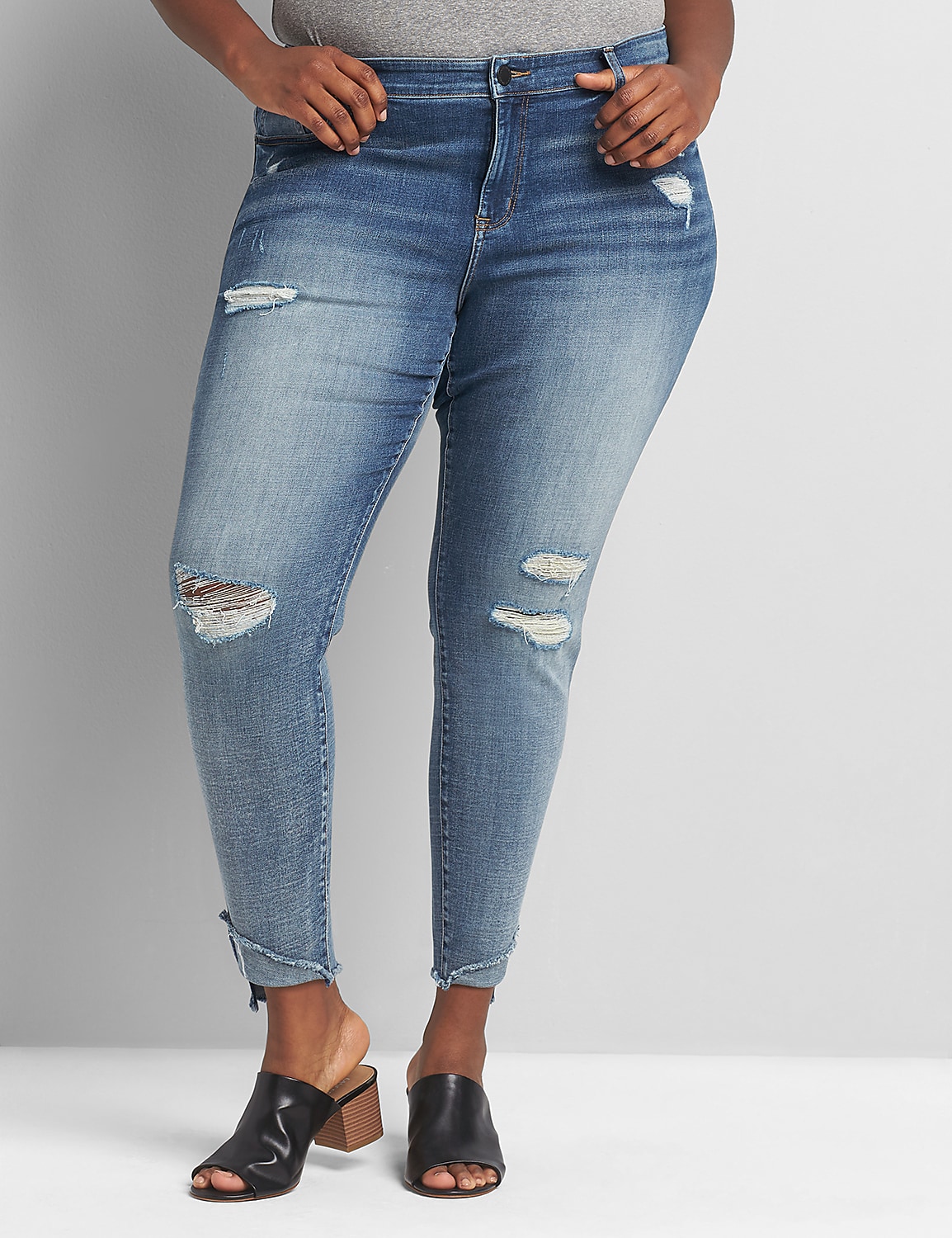 Signature Fit High-Rise Skinny Jean - Ripped Medium Wash Product Image 1