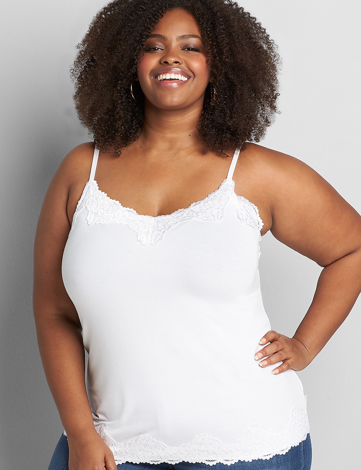 Lane Essentials Lace-Trim Cami Product Image 1