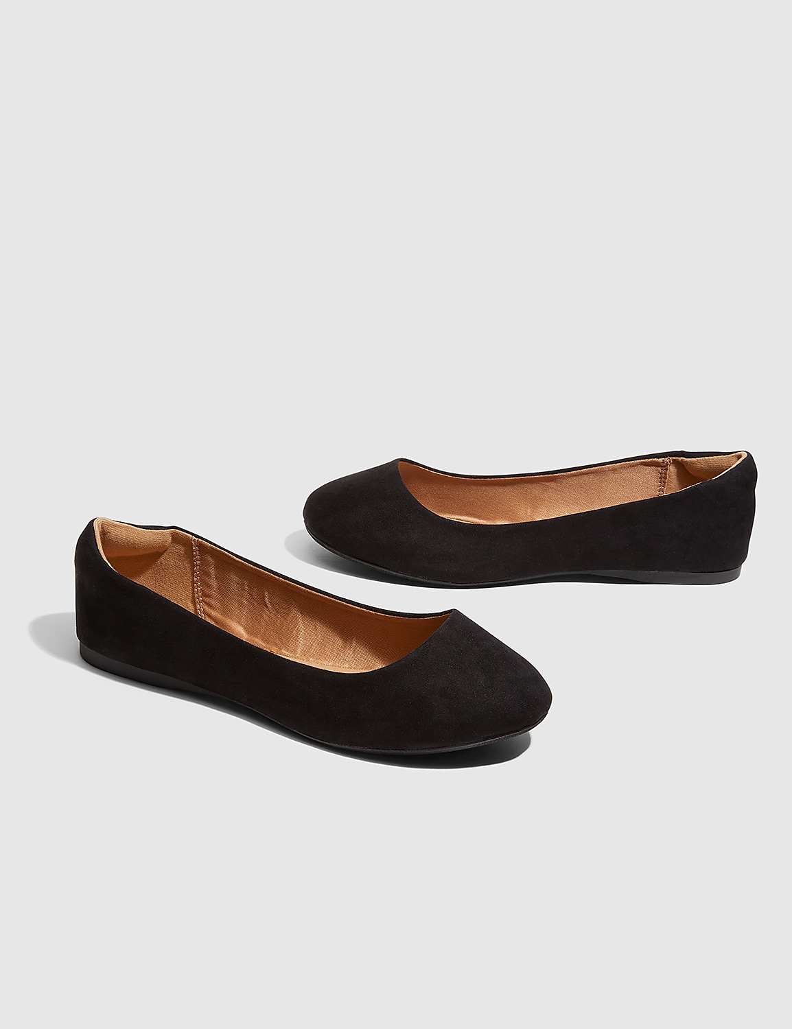 Suede Black Round Toe Ballet Product Image 1