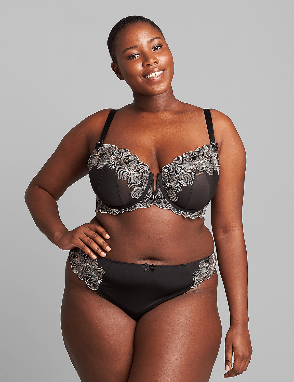 Rose Gold Embroidered Unlined Balconette Bra Product Image 1