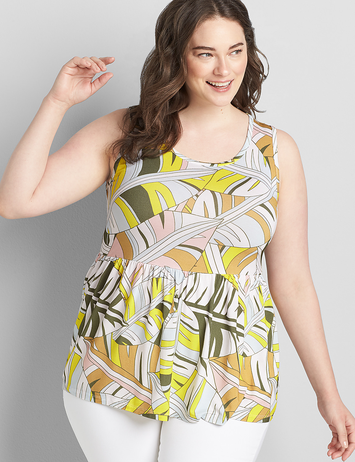Scoop-Neck Babydoll Swing Tank Product Image 1