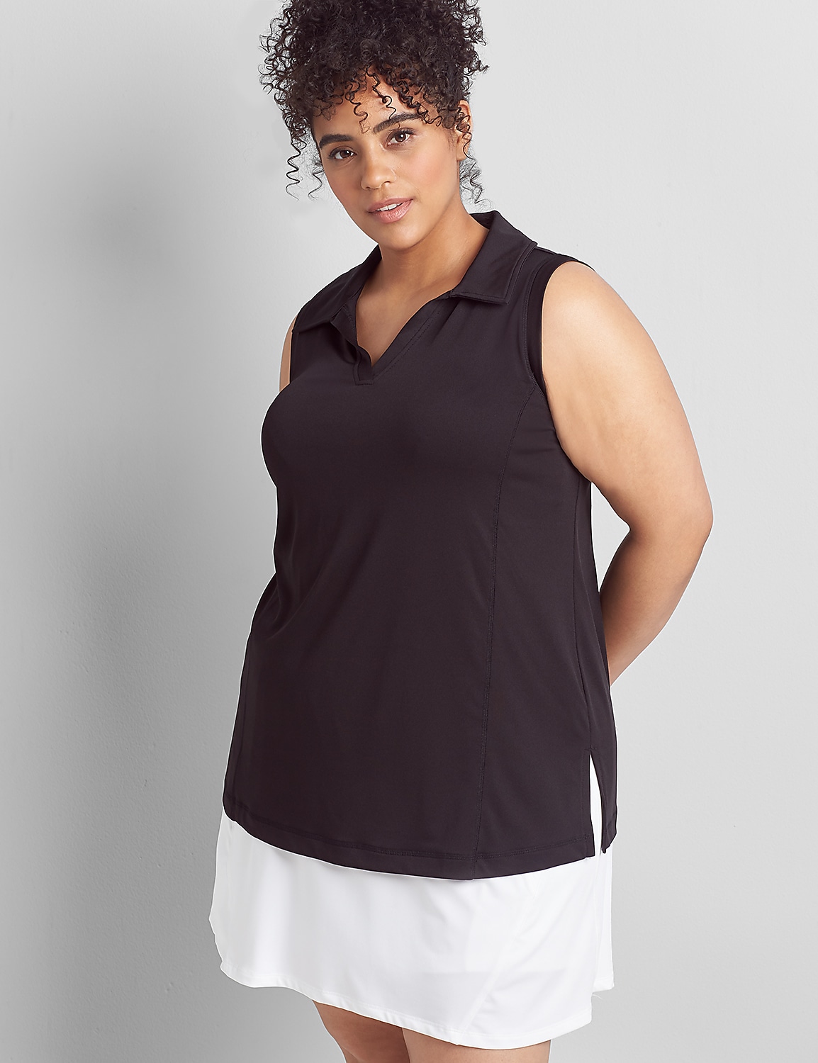 LIVI V-Neck Wicking Polo Tank Product Image 1
