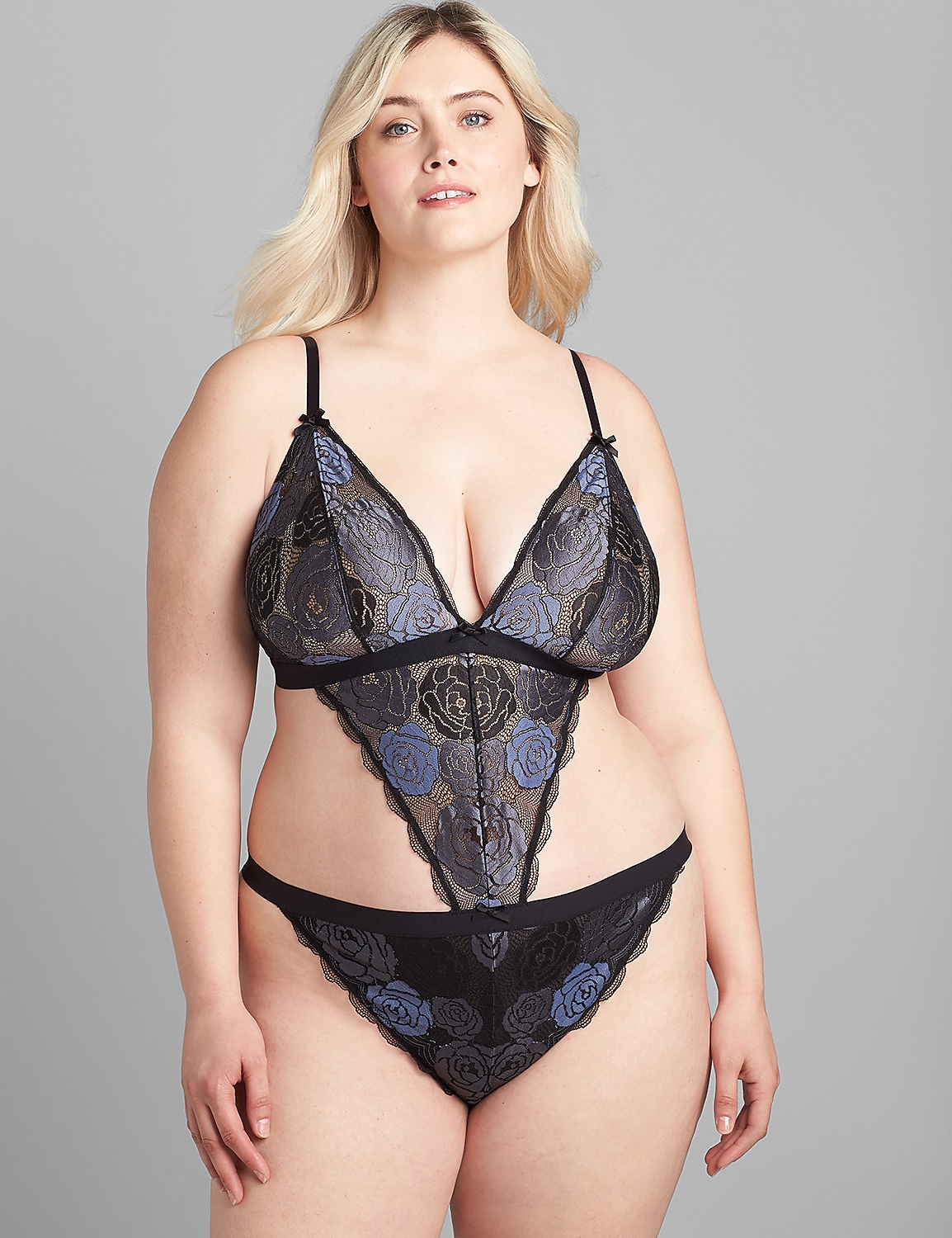 Floral Lace Thong Playsuit Product Image 1