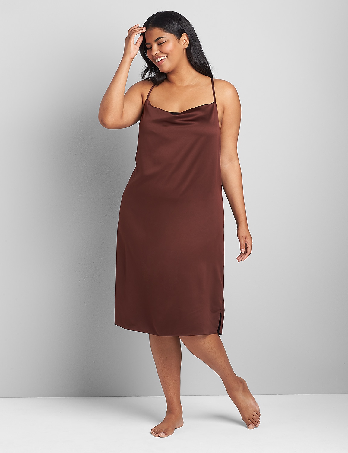 Hammered Satin Midi Chemise Product Image 1